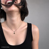 STERLING SILVER PENDANT WITH ROUND MOLDAVITE 6mm (MSP0277)