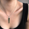 RAW MOLDAVITE PENDANT - STERLING SILVER - 5.01g (MSP0235I036)