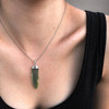 RAW MOLDAVITE PENDANT - STERLING SILVER - 5.95g (MSP0235I038)
