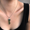 RAW MOLDAVITE PENDANT - STERLING SILVER - 6.44g (MSP0235I040)
