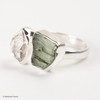 RING - RAW MOLDAVITE & HERKIMER DIAMOND - SIZE 5.5 (MSR169I067)