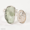 RING - RAW MOLDAVITE & HERKIMER DIAMOND - SIZE 6 (MSR169I069)