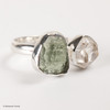 RING - RAW MOLDAVITE & HERKIMER DIAMOND - SIZE 6 (MSR169I070)