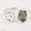 RING - RAW MOLDAVITE & HERKIMER DIAMOND - SIZE 7 (MSR169I073)
