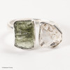 RING - RAW MOLDAVITE & HERKIMER DIAMOND - SIZE 7 (MSR169I078)