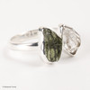 RING - RAW MOLDAVITE & HERKIMER DIAMOND - SIZE 7 (MSR169I079)