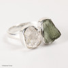 RING - RAW MOLDAVITE & HERKIMER DIAMOND - SIZE 7 (MSR169I080)