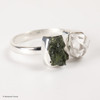 RING - RAW MOLDAVITE & HERKIMER DIAMOND - SIZE 8.5 (MSR169I088)