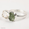 RING - RAW MOLDAVITE & HERKIMER DIAMOND - SIZE 9 (MSR169I090)