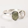 RING - RAW MOLDAVITE & HERKIMER DIAMOND - SIZE 10.5 (MSR169I094)