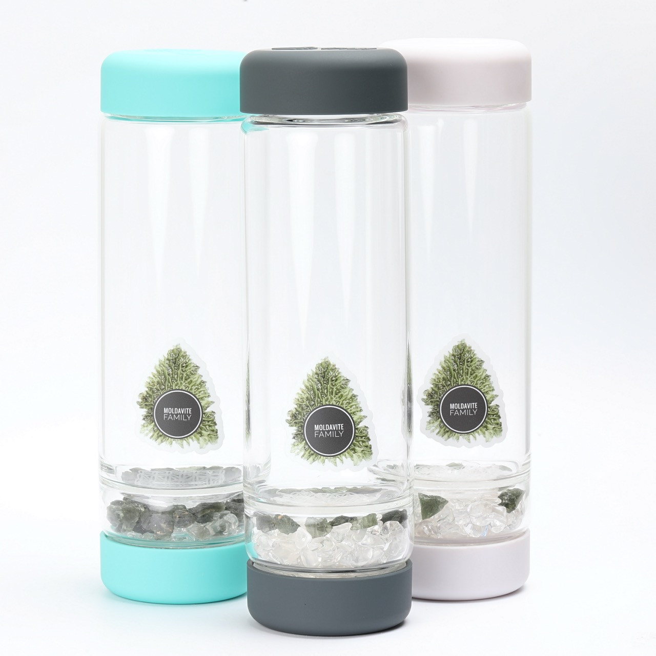 Crystal Water Bottle VitaJuwel inu! - Full Of Moldavite Energy