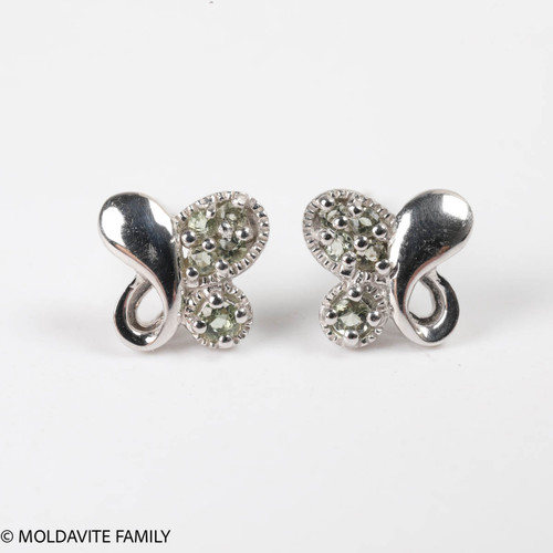 4mm, 5mm, 6mm Libyan Desert Glass Faceted Stud Earrings Sterling Silve –  moldavitegift