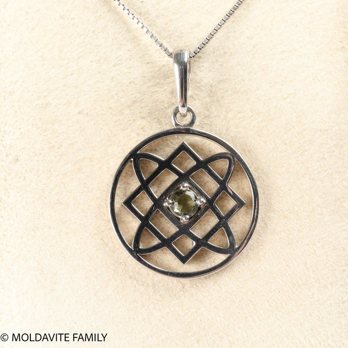 MOLDAVITE PENDANT - STERLING SILVER ( MSP0203)