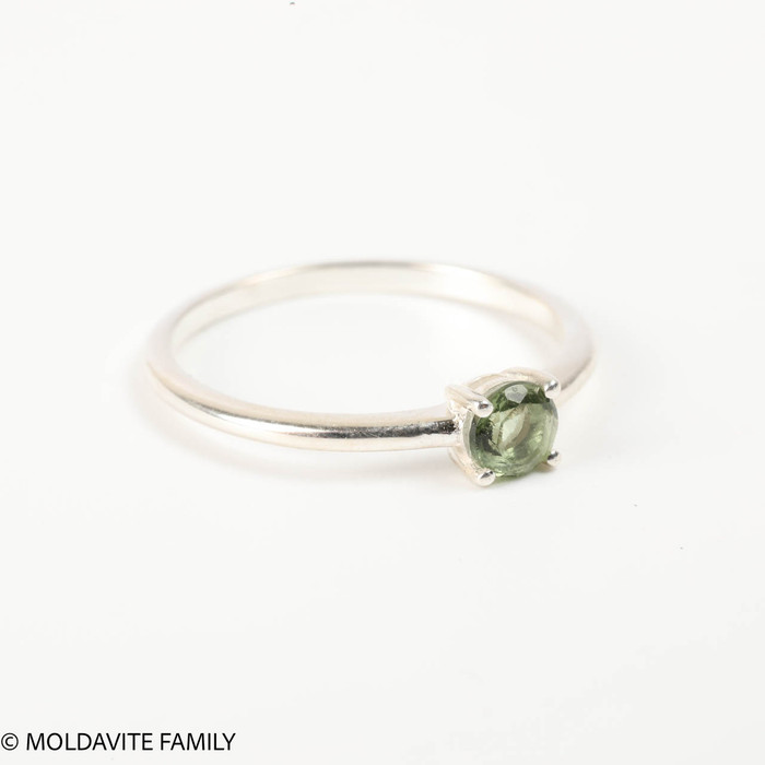 Sterling Silver Ring - Moldavite (MSR168)