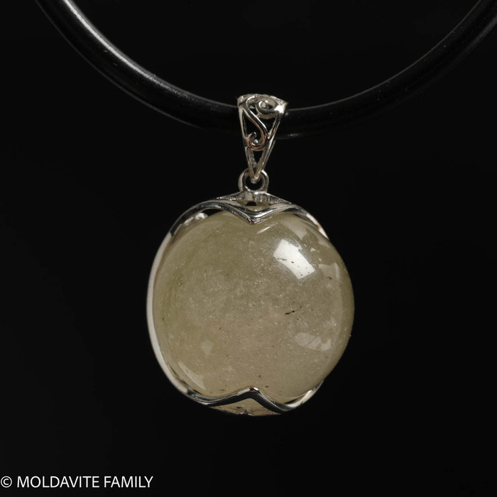 LIBYAN DESERT GLASS SPHERE PENDANT - 19.7mm (LDGP22004I007)