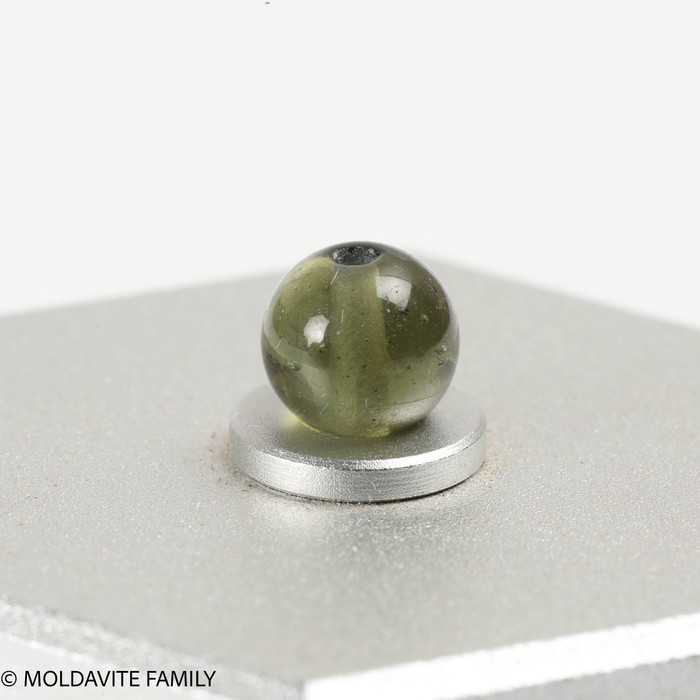 MOLDAVITE SINGLE BEAD 6.6mm (SBED073)