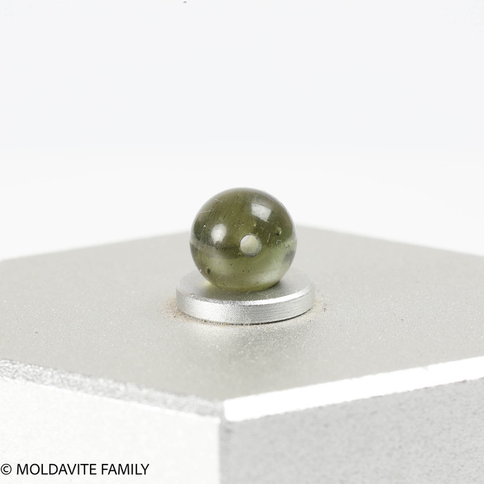 MOLDAVITE SINGLE BEAD 6.6mm (SBED073)