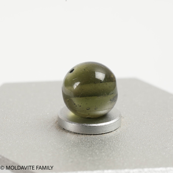 MOLDAVITE SINGLE BEAD 7.6mm (SBED077)