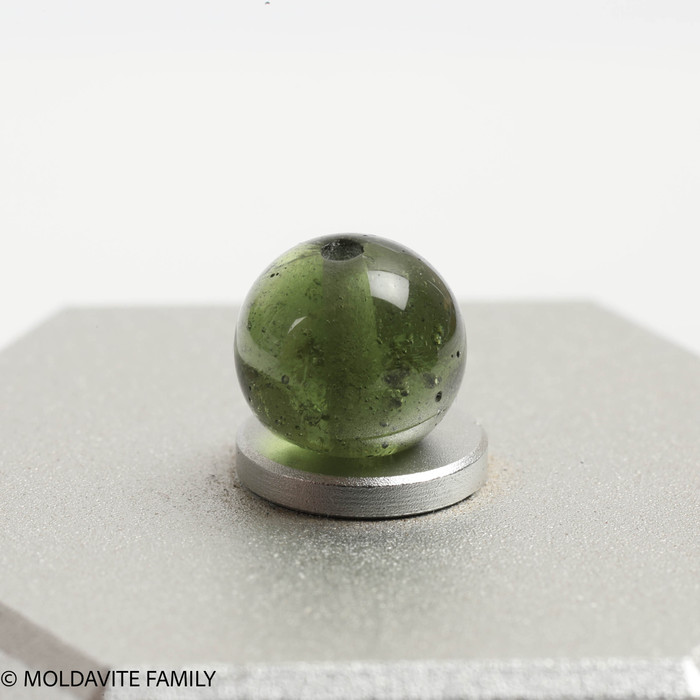 MOLDAVITE SINGLE BEAD 7.8mm (SBED091)