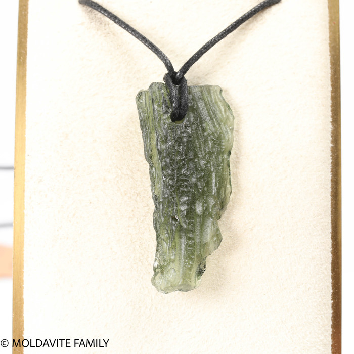 MOLDAVITE PENDANT - CORD NECKLACE - 4.6g (MSP0225I016)