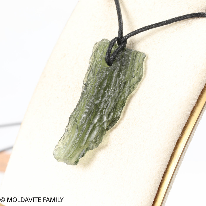 MOLDAVITE PENDANT - CORD NECKLACE - 4.6g (MSP0225I016)