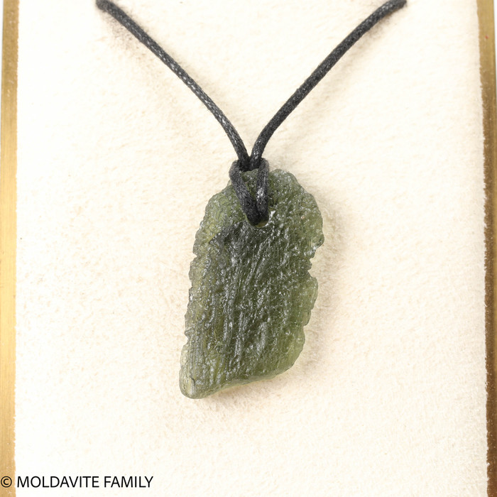 MOLDAVITE PENDANT - CORD NECKLACE - 3.2g (MSP0225I017)