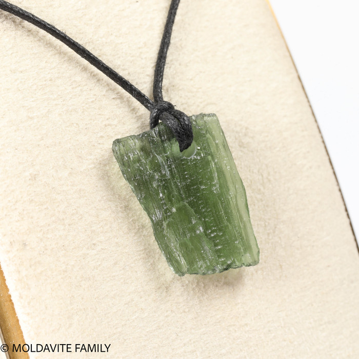 MOLDAVITE PENDANT - CORD NECKLACE - 2.9g (MSP0225I029)