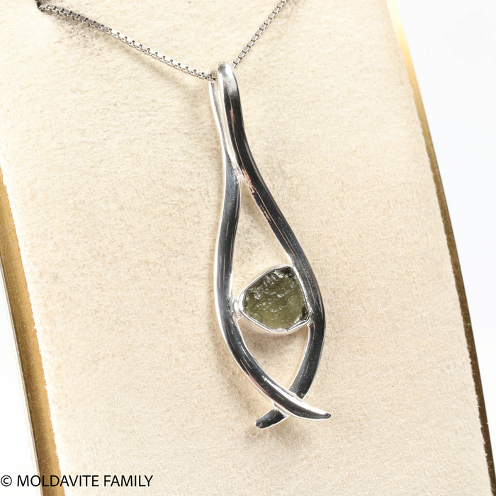 MOLDAVITE PENDANT - STERLING SILVER - 2.32g (MSP0252I007)