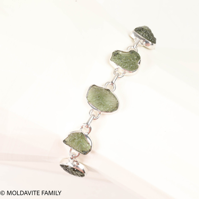 Moldavite Bracelet - Sterling Silver (MSBA001)