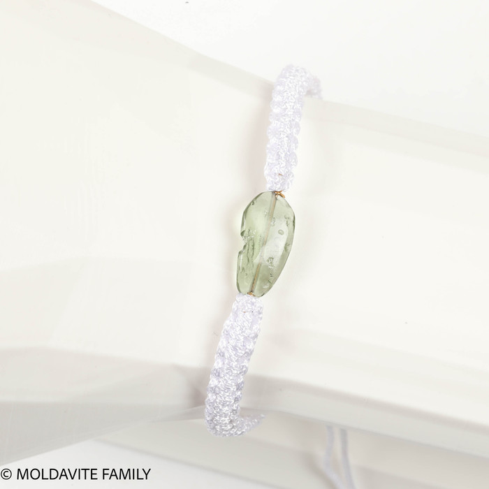POLISHED MOLDAVITE - CORD BRACELET (MBC050)