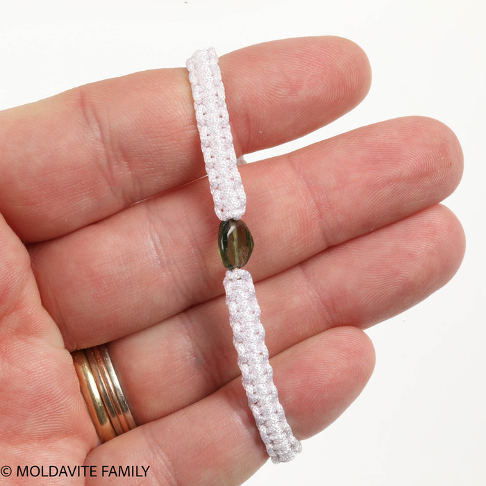 POLISHED MOLDAVITE - CORD BRACELET (MBC053)