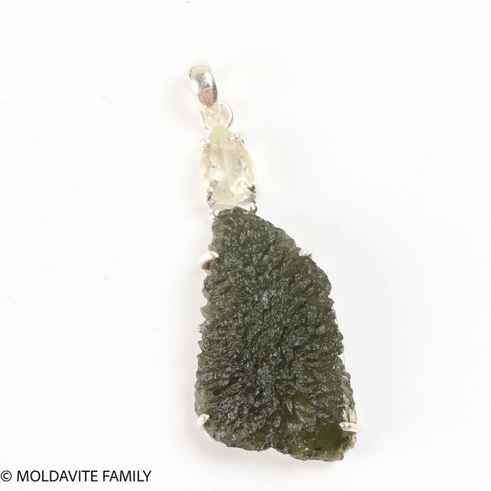 MOLDAVITE & LIBYAN DESERT GLASS PENDANT - 10.25g (MSP0154I023)
