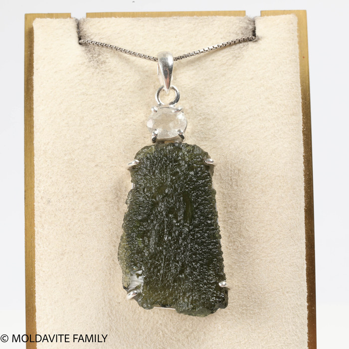 MOLDAVITE & LIBYAN DESERT GLASS PENDANT - 9.21g (MSP0154I024)