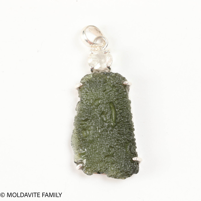 MOLDAVITE & LIBYAN DESERT GLASS PENDANT - 9.21g (MSP0154I024)
