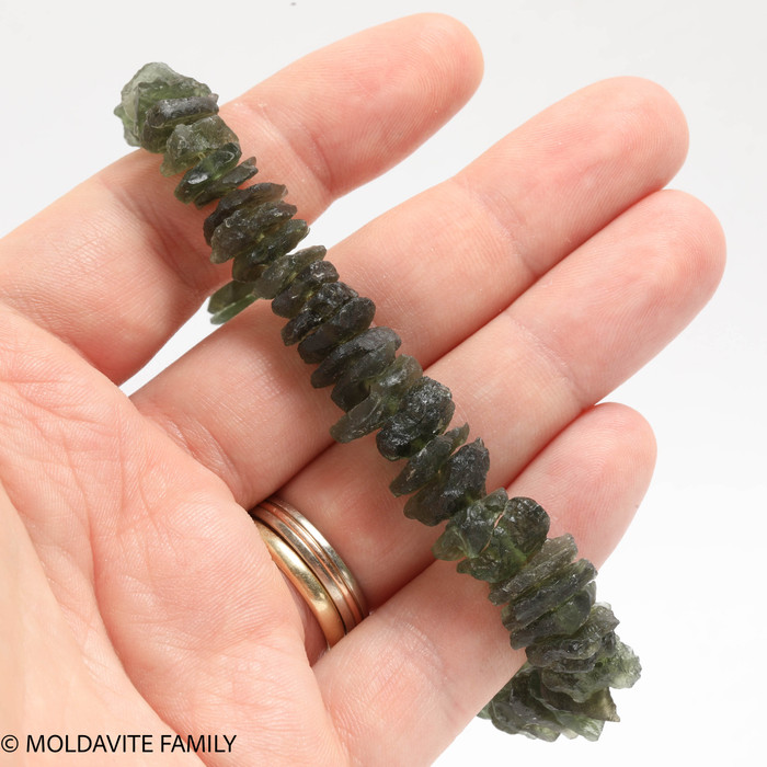RAW MOLDAVITE BRACELET ~ 10 mm (MBED025)
