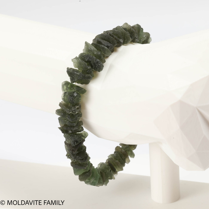 RAW MOLDAVITE BRACELET ~ 10 mm (MBED025)