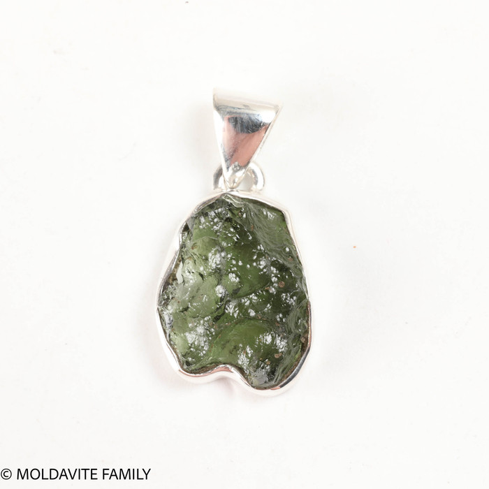 MOLDAVITE PENDANT - STERLING SILVER - 2.28g (MSP0202I149)