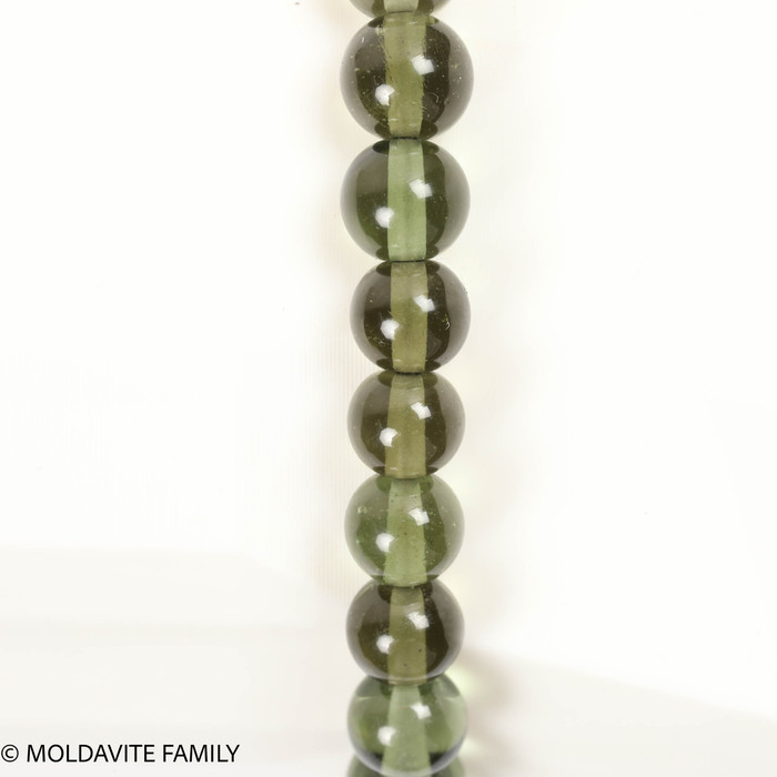 MOLDAVITE ROUND BEAD BRACELET - 6.5 mm (MBED026)