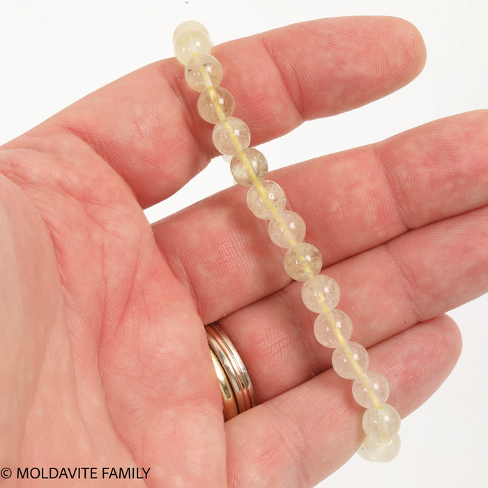 LIBYAN DESERT GLASS BRACELET - 7 mm BEADS (LDGBR22056)