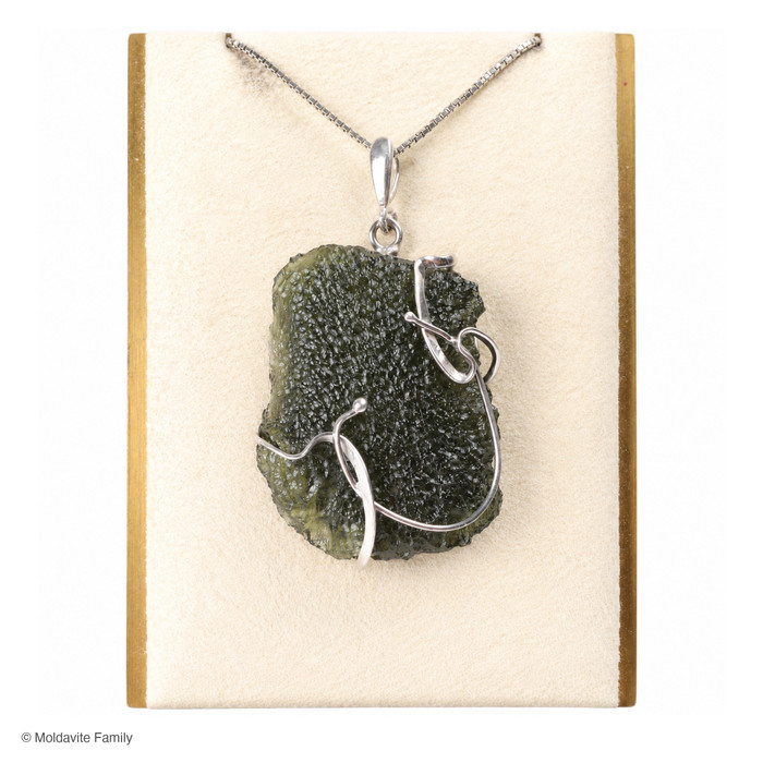 MOLDAVITE PENDANT - STERLING SILVER - 9g (MSP0201I056)