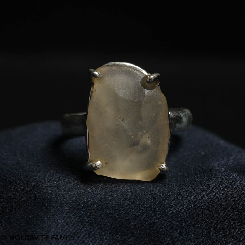 Sterling Silver Ring Libyan Desert Glass Size 8 5 Ldgr21x1007 Moldavite Family