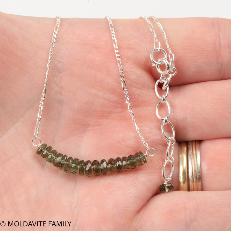 Moldavite bead necklace clearance