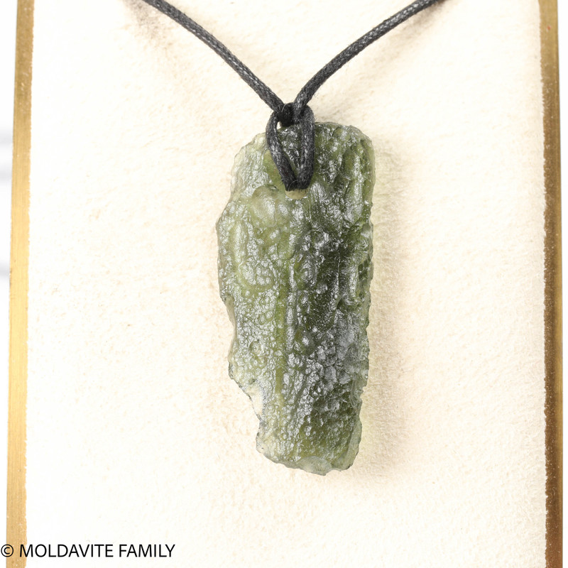 MOLDAVITE PENDANT - CORD NECKLACE - 4.1g (MSP0225I022)