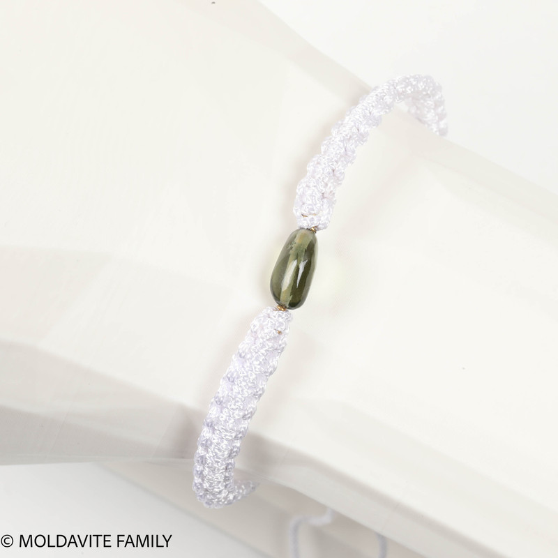 POLISHED MOLDAVITE - CORD BRACELET (MBC047)