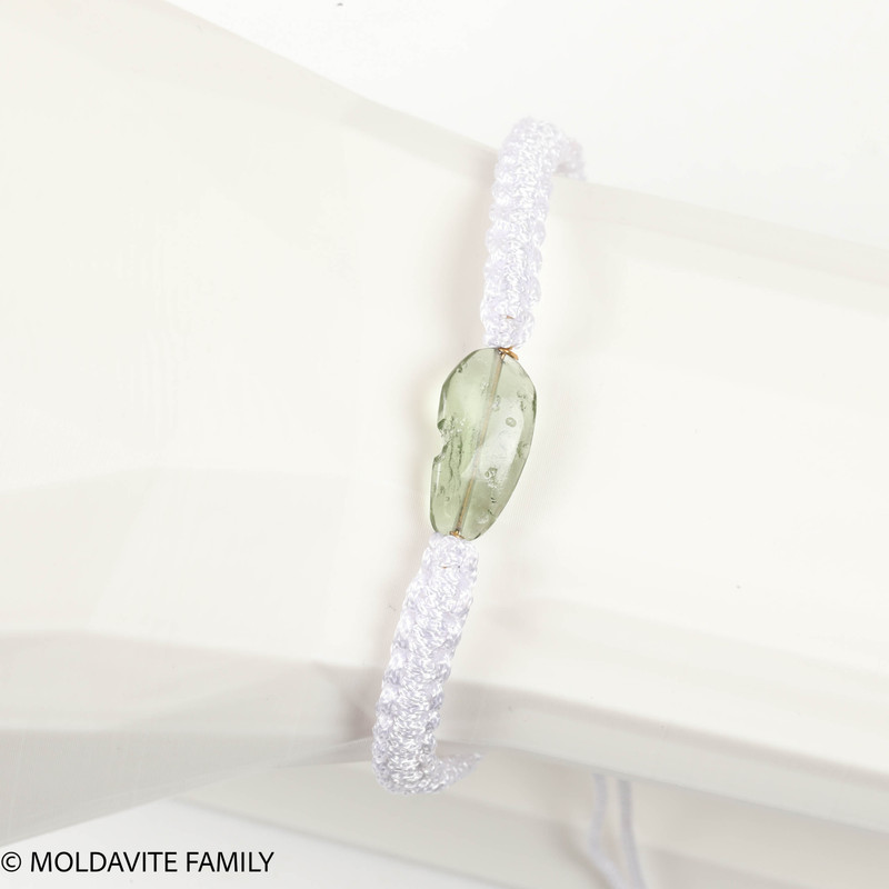 POLISHED MOLDAVITE - CORD BRACELET (MBC050)