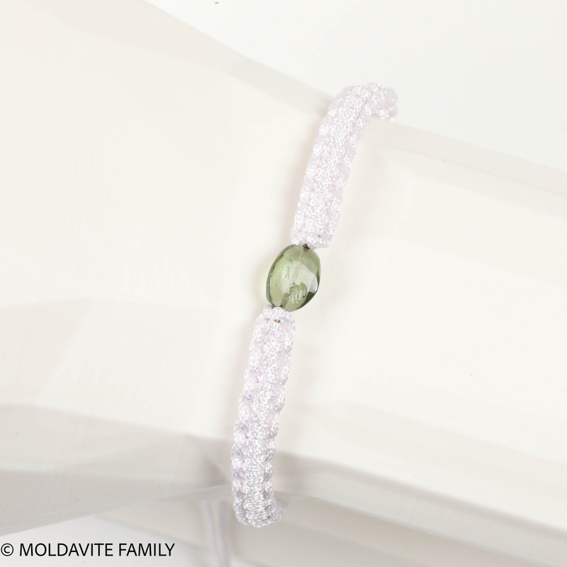 POLISHED MOLDAVITE - CORD BRACELET (MBC053)