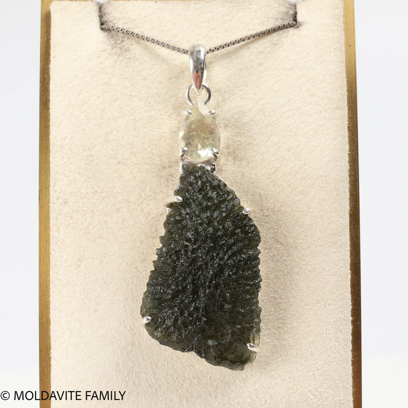 MOLDAVITE & LIBYAN DESERT GLASS PENDANT - 10.25g (MSP0154I023)