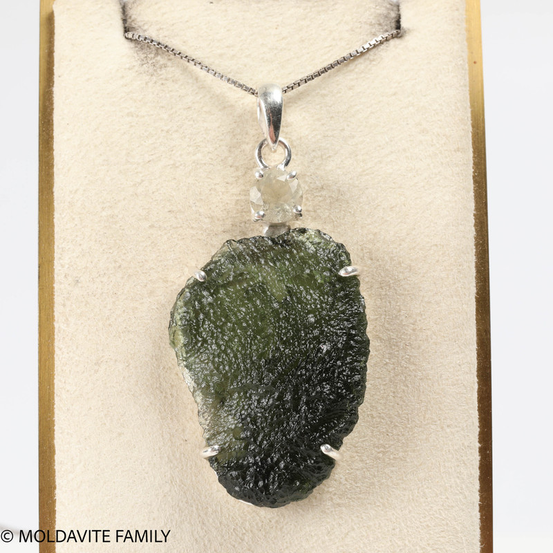 MOLDAVITE & LIBYAN DESERT GLASS PENDANT - 10.57g (MSP0154I025)