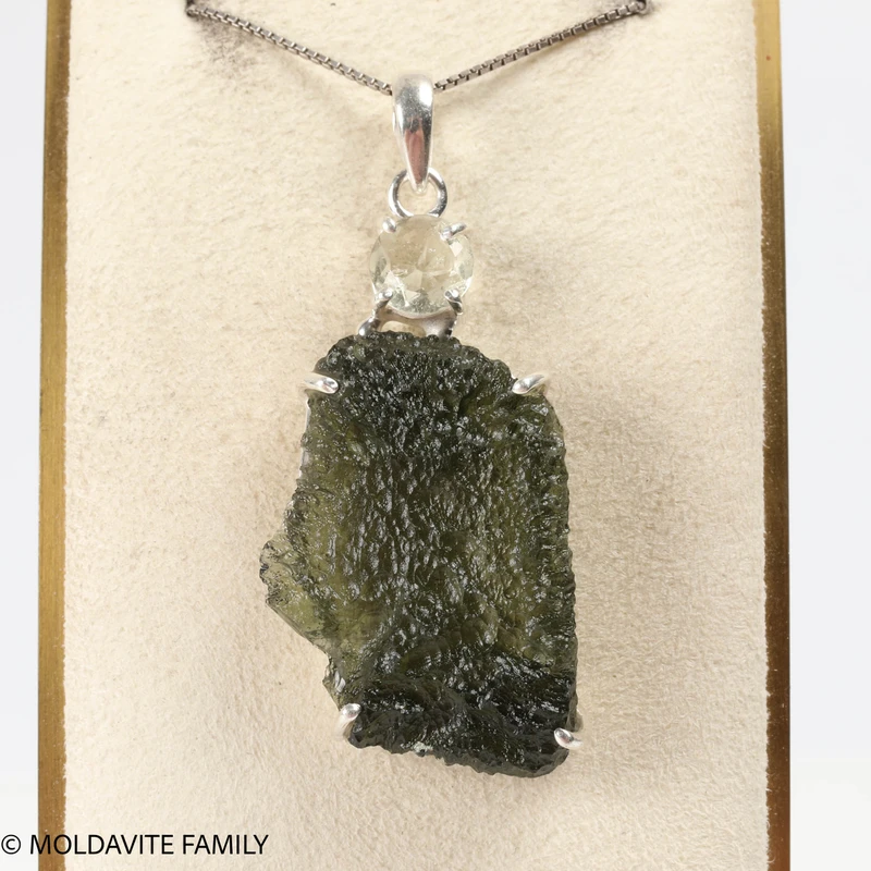 MOLDAVITE & LIBYAN DESERT GLASS PENDANT - 10.47g (MSP0154I026)