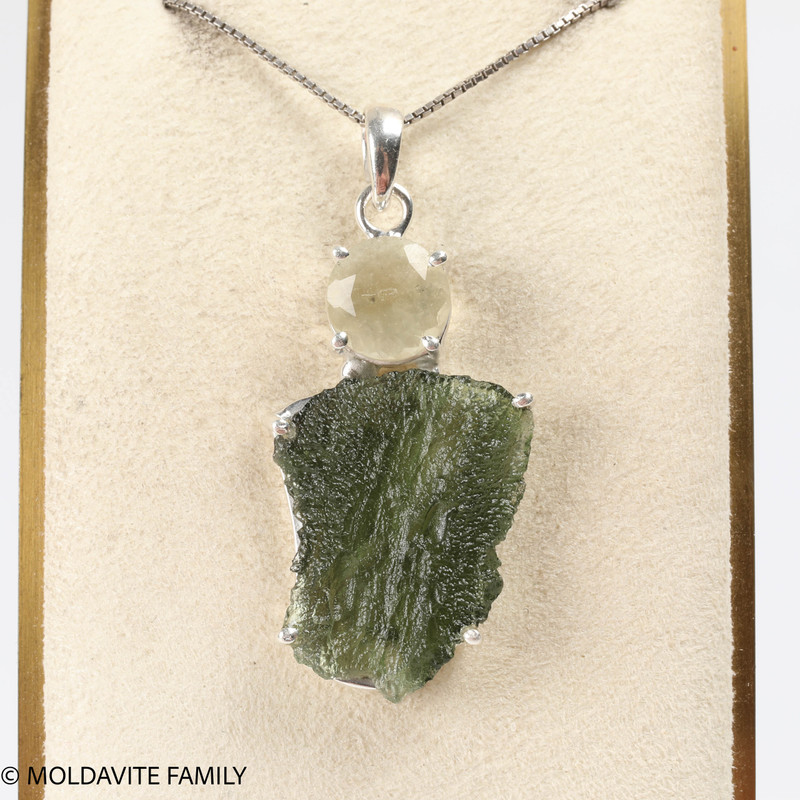 MOLDAVITE & LIBYAN DESERT GLASS PENDANT - 6.69g (MSP0154I027)